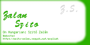 zalan szito business card